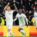 ESP: Real Madrid-Inter Milan. UEFA Champions League Toni Kroos of Real Madrid celebrates his goal with his teammates dur