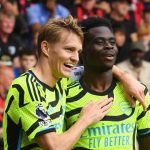 Martin Odegaard and Bukayo Saka of Arsenal